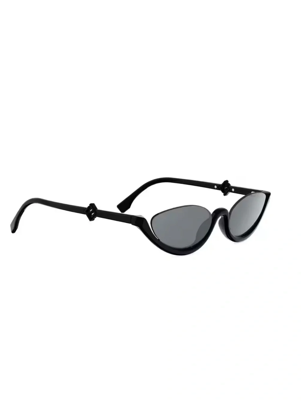 Fendi Black Cat-Eye Sunglasses with Dark Gray Lenses